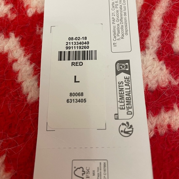 Primark Red Apres Ski Sweater - Oversized- Women’s size L - NWT - Picture 9 of 13